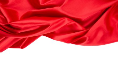 Kırmızı ipek perdelik. Metin için yer.