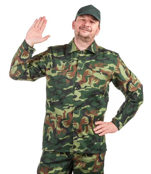 Homem em colete militar . — Fotografia de Stock