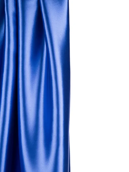 Primo piano di seta blu. Texture . — Foto Stock