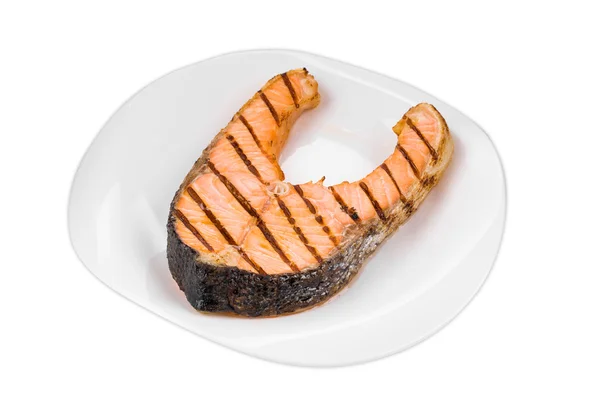Świeży stek z łososia z grilla. — Zdjęcie stockowe