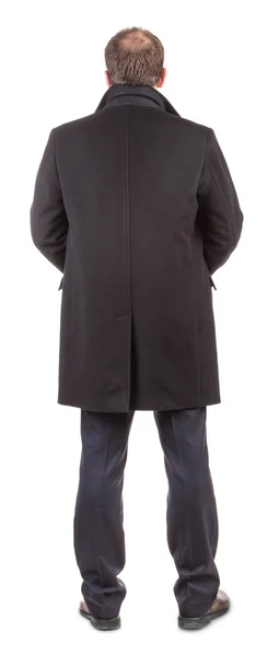 Back view of man in black coat — Stock Photo, Image