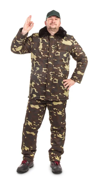 Man in military vest. — Stock Photo, Image