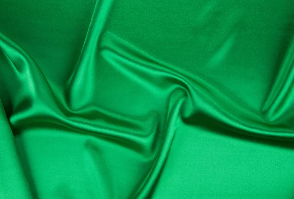 Zielony tkaniny jedwabne — Zdjęcie stockowe