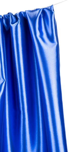 ブルーの絹のカーテン — ストック写真