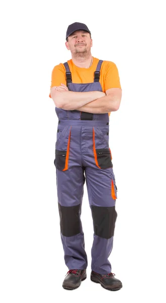 Worker in blue workwear — Stock Photo, Image