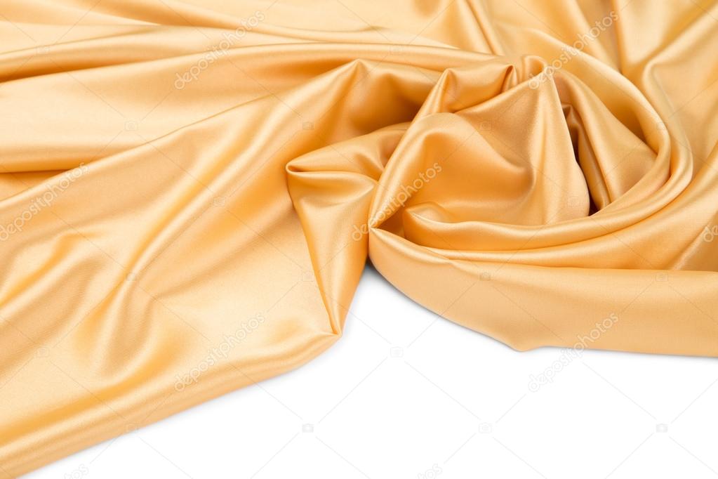 Golden silk drapery.