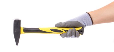 Adamın elini tutarak çekiç.