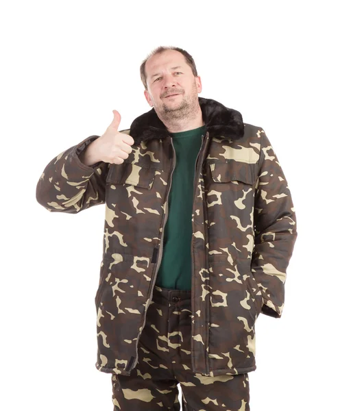 Mann in Militärweste. — Stockfoto