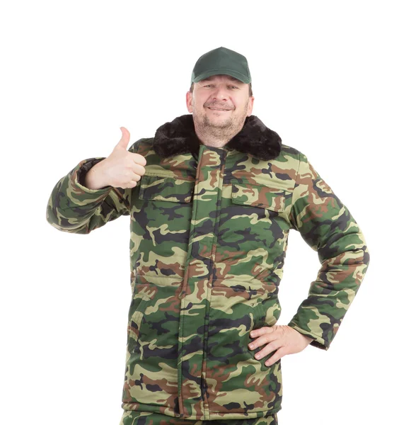 Mannen i militära vest. — Stockfoto