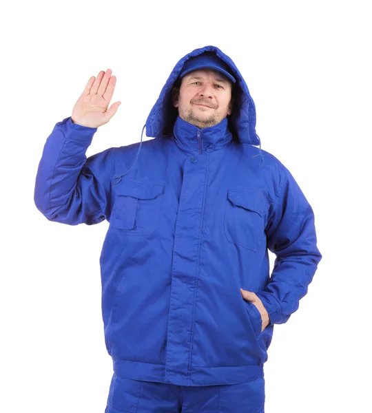 Worker in blue workwear. — Stock Photo, Image