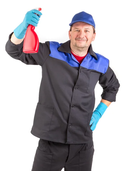 Trabajador limpiando algo . — Foto de Stock