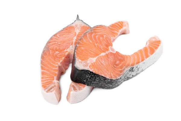 Two fresh salmon steaks. — Stock Photo, Image