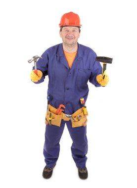 baret çekiç holding işçi.