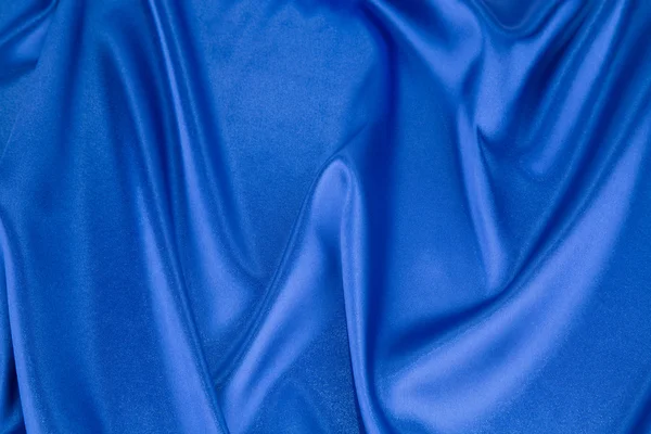 Mavi ipek kumaştan — Stok fotoğraf