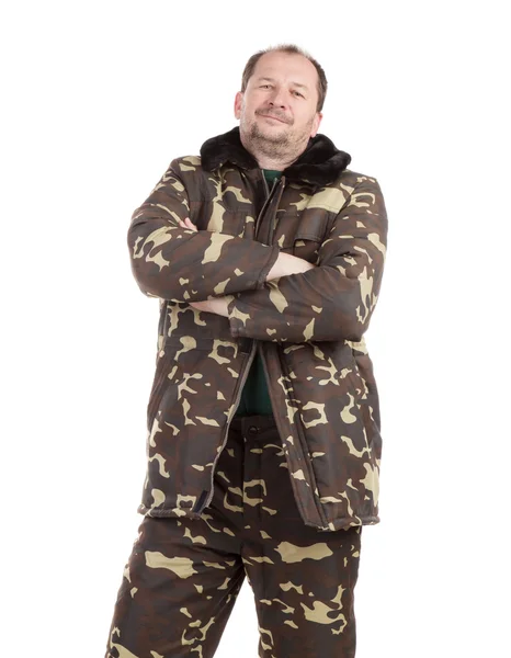 Arbetare i militär camouflage — Stockfoto