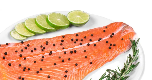 Salmon with pepper and lime — Stock Photo, Image
