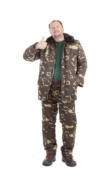 Worker in Camouflage winter jacket. — Stock Photo, Image