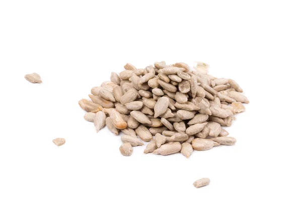 Bunch of pelled sunflower seeds. — Stock Photo, Image