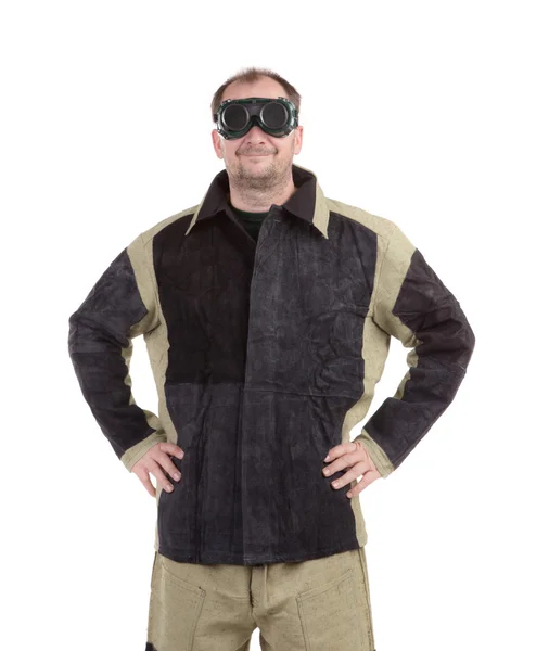 Man i uniform och ansikte mask. — Stockfoto