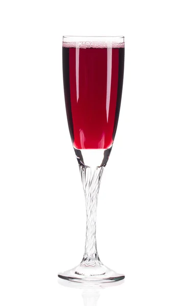 Close up van rode champagne glas. — Stockfoto