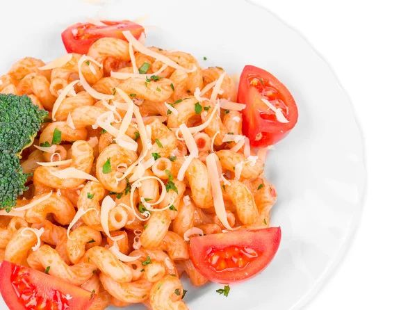 Spaghettis aux tomates et basilic — Photo