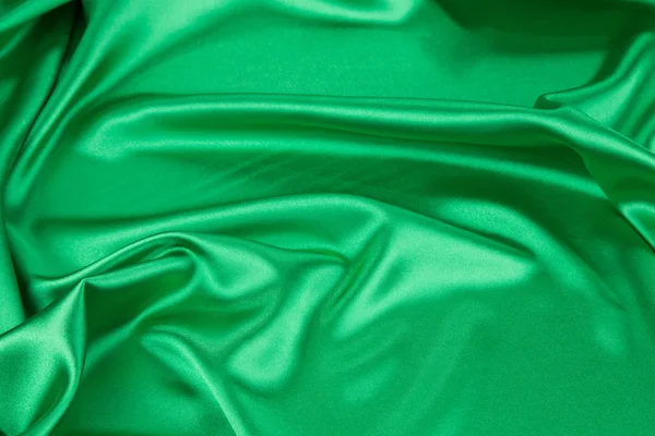Grön siden tyg — Stockfoto