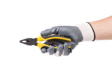 Pense elinde eldiven el.