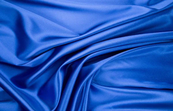 Tissu de soie bleu . — Photo