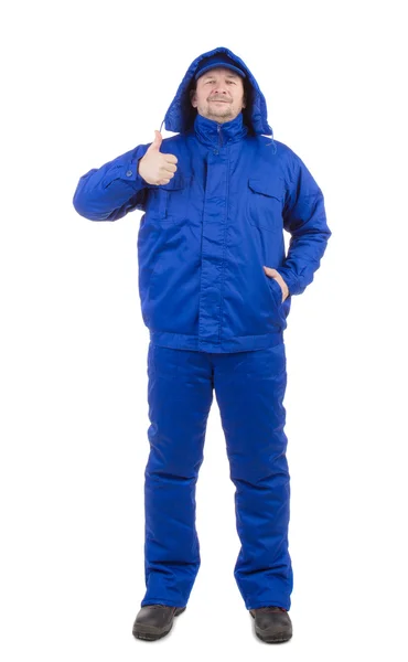 Worker in blue workwear. — Stock Photo, Image