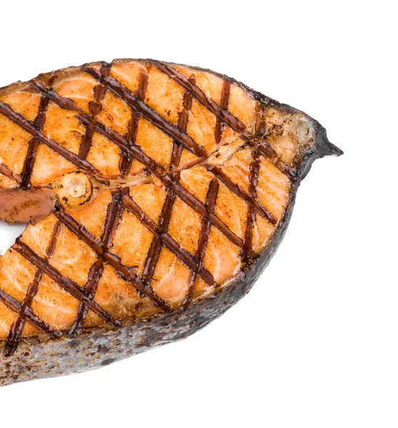 Gros plan sur le saumon grillé — Photo