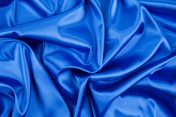 蓝色的丝绸布 — 图库照片