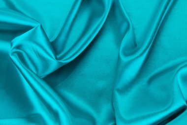 Mavi ipek kumaştan doku