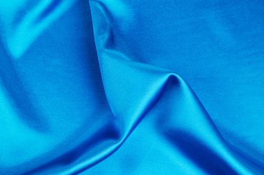 Mavi ipek kumaştan doku