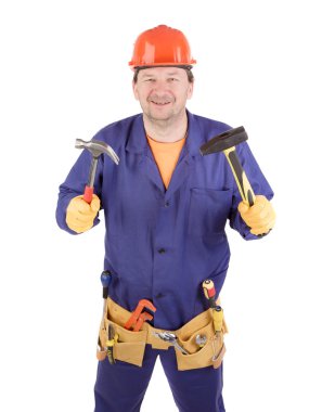 baret çekiç holding işçi.
