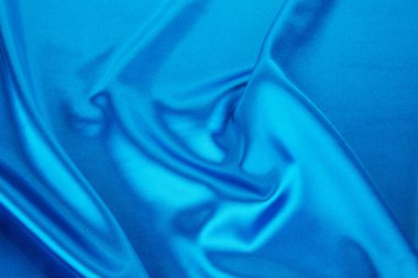 Mavi ipek kumaştan doku