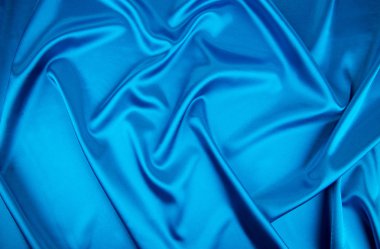Mavi ipek kumaştan doku
