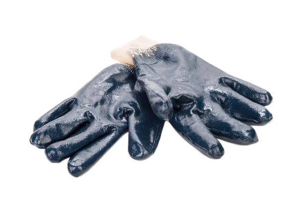 Bliska niebieski gumowe rękawiczki. — Zdjęcie stockowe