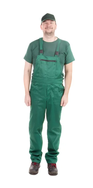 Worker in green overalls — Stock Photo, Image