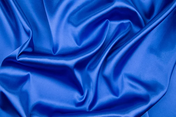 Textura de tela de seda azul — Foto de Stock