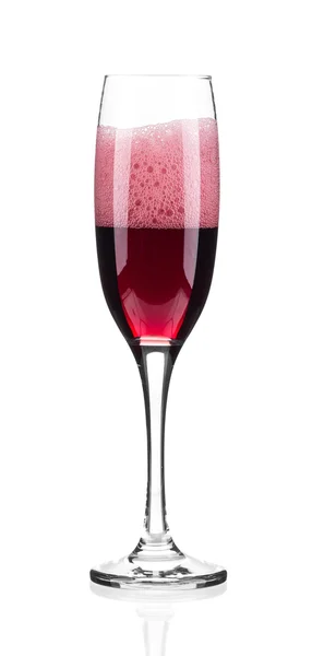 Nahaufnahme eines roten Champagnerglases. — Stockfoto