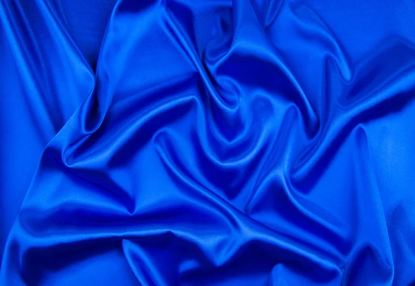 Blå siden tyg textur — Stockfoto