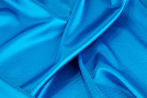 Blue silk cloth texture — Stock Photo, Image