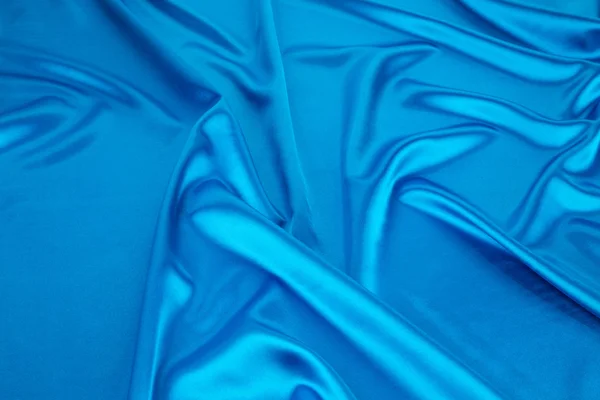 Blue silk cloth texture — Stock Photo, Image