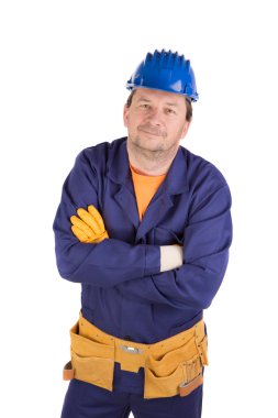 İşçi koruyucu kask içinde