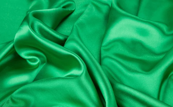 Green silk drapery. — Stock Photo, Image