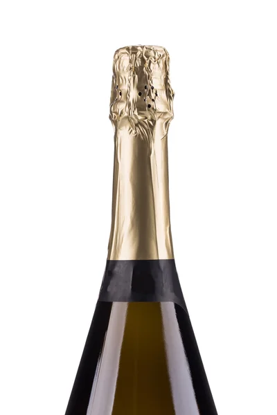 Botella de champán con lámina superior . — Foto de Stock