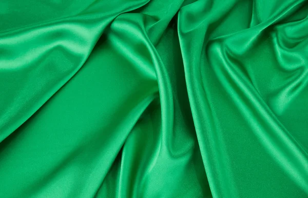 Grön siden draperi. — Stockfoto