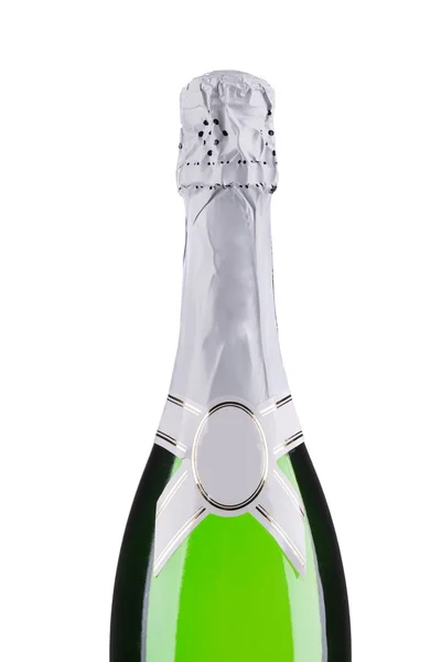 Garrafa de champanhe com folha superior . — Fotografia de Stock