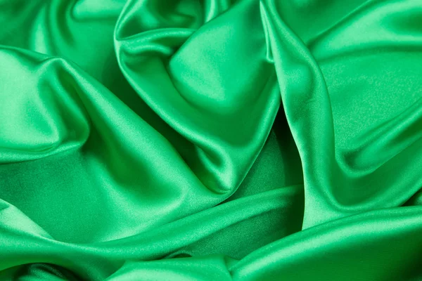 Zielona draperia jedwab. — Zdjęcie stockowe