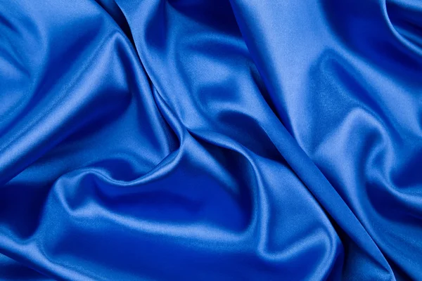 Blue silk cloth texture closeup. — Stock Photo, Image